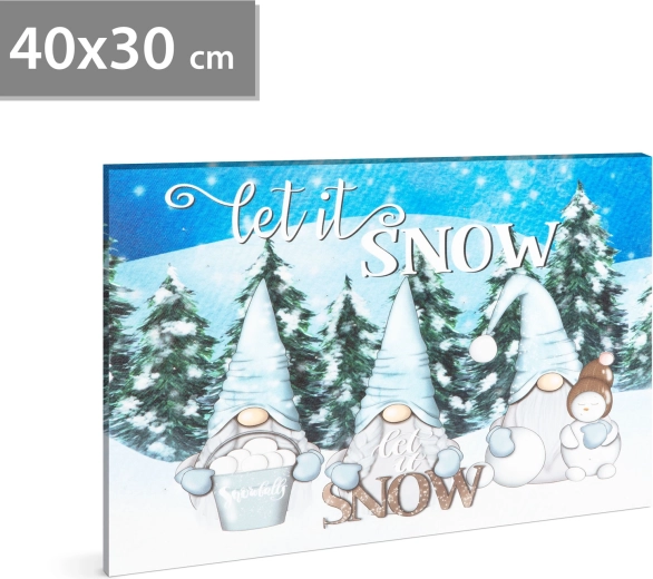 LED picture Let it snow, 40 × 30 cm