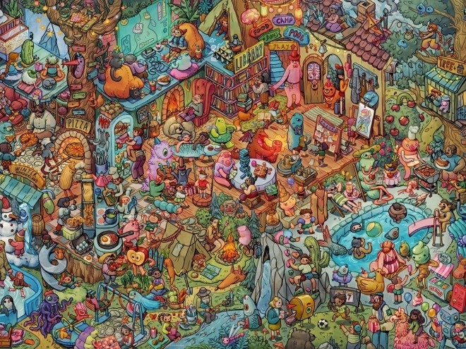 Puzzle HEYE 1500 dijelova – zabava s prijateljima, Tiurina (slagalica + plakat)