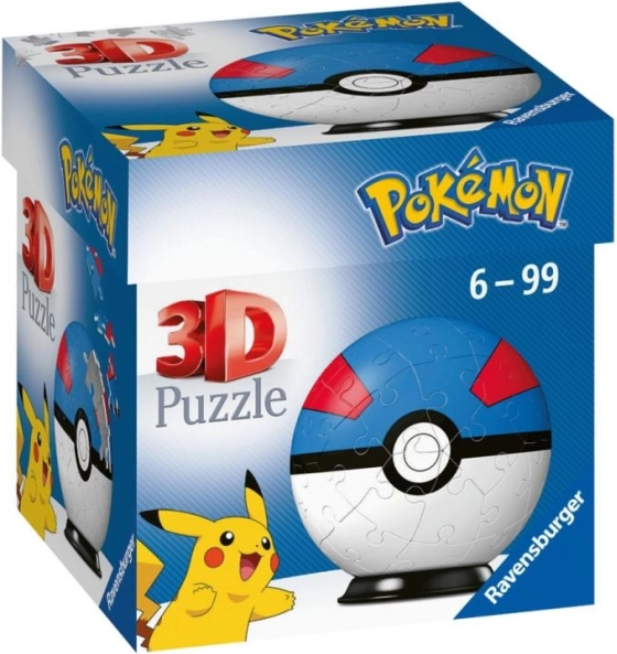 Ravensburger 3D slagalica 3D Pokémon Great Ball – 54 dijelova
