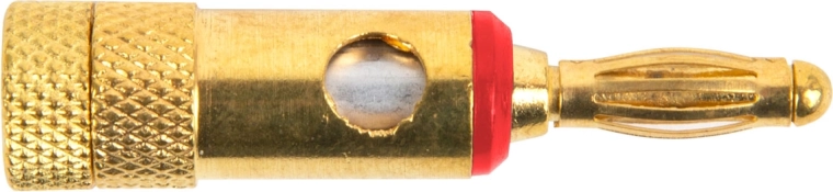 Gold-plated banana connector, red