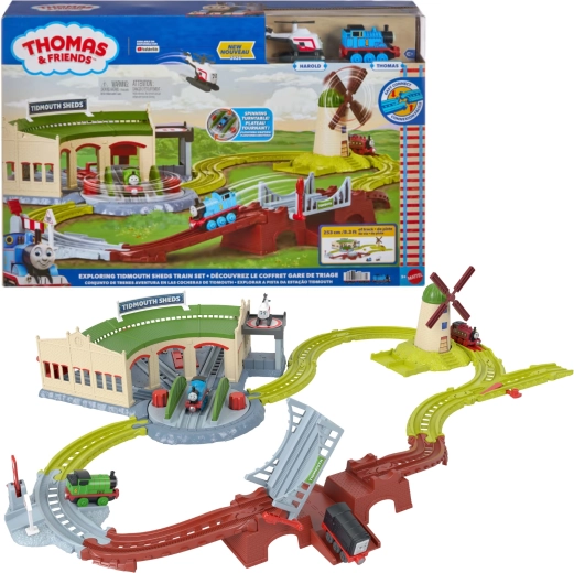 Fisher-Price Thomas & Friends set tračnica Depo Tidmouth 253 cm s Thomasom i Haroldom