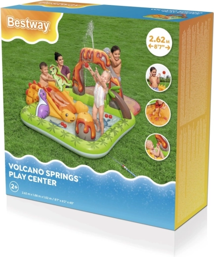 Nafukavajući igraći centar dinosaur s toboganom i vodenim raspršivačem