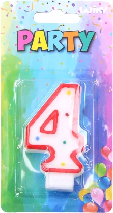 Rođendanska svijeća broj 4 crvena