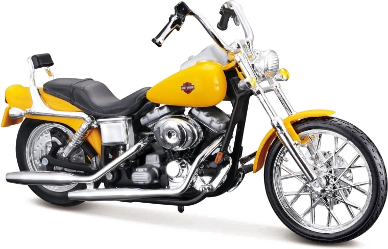 Maisto Harley-Davidson 2001 FXDWG Dyna Wide Glide 1:18 žuta