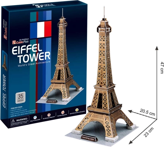 CubicFun 3D puzzle Zlatni Eiffelov toranj, 39 dijelova
