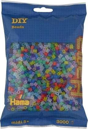 Hama midi perlice za peglanje 3000 kom – transparentni mix