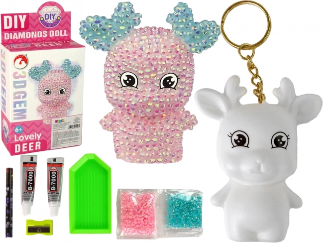 Kreativni set DIY roza dijamantni sob 3D privjesak s kristalima