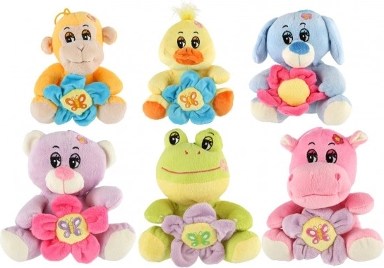 Plišana životinjica s cvjetićem 18 cm