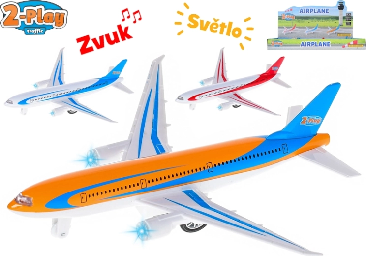 Metalni putnički avion 2-Play 18,5 cm sa svjetlom i zvukom