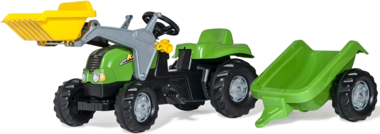 Rolly Toys rollyKid-X dječji traktor na pedale s utovarivačem i prikolicom zeleni