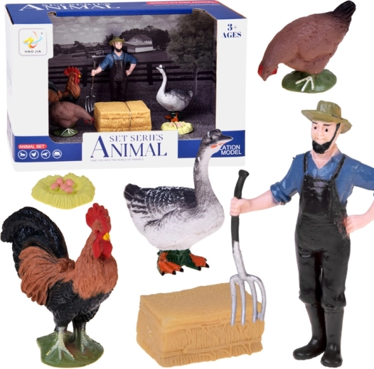 Farmers and Farm Birds Figurine Set