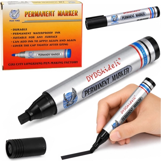 Vodootporni permanentni marker crne boje s okruglim vrhom 13,5 cm – 1 komad