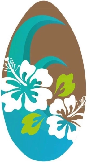 SportX drveni skimboard s cvjetnim motivom 96 cm