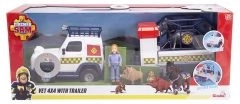 Vatrogasac Sam veterinarski spasilački set s terenskim automobilom i prikolicom