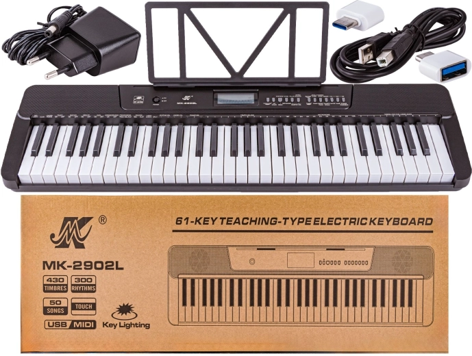 Meike elektronički klavijatura s osvijetljenim tipkama 61 tipka, MIDI