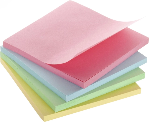 Samoljepljivi blokovi 7,5 × 7,5 cm, mix boja (4 × 50 kom)