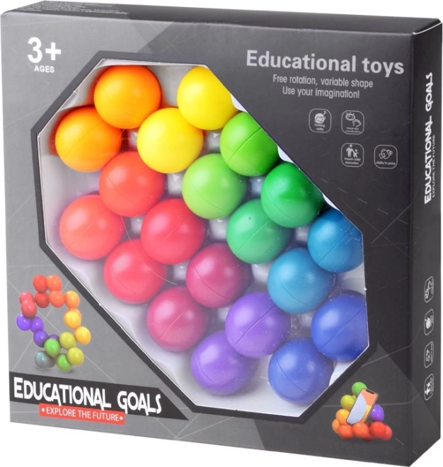 Educational logic puzzle made of colorful balls