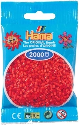 Hama mini perlice za peglanje crvene 2000 kom