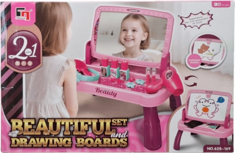 Children's 2-in-1 Dressing Table with Drawing Board