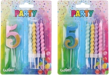 Zabavna svijeća broj 5 s dodatnim svijećama