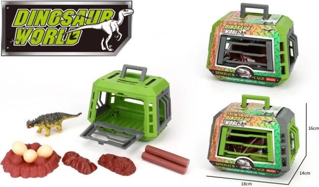 Dinosaur u kavezu s dodacima