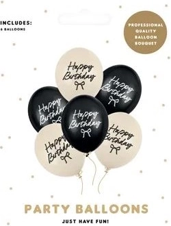 Baloni Strong Happy B-day s mašnicama, mix boja, 30 cm