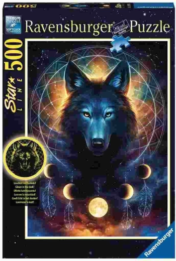 Ravensburger svjetleća slagalica Lunarni vuk 500 dijelova