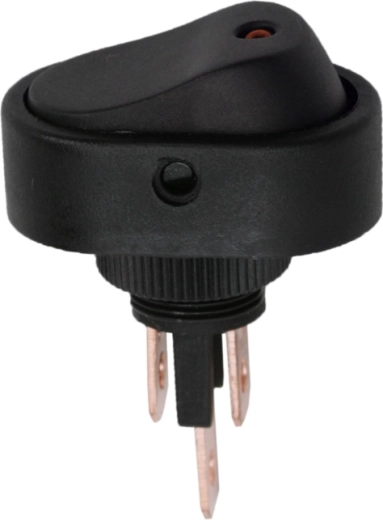 Black rocker switch with red LED