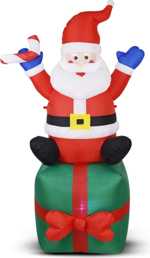 Inflatable Santa Claus with LED lighting, 180 cm