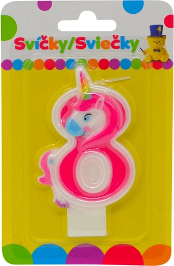 Rođendanska svijeća jednorog broj 8