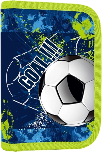 Školska pernica s 2 preklopa Nogomet, prazna