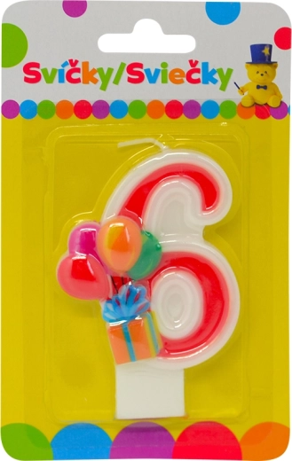Rođendanska svijeća s balonima – broj 6