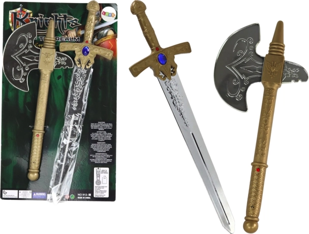viteški set mač i sjekira za djecu sa zvučnim efektima