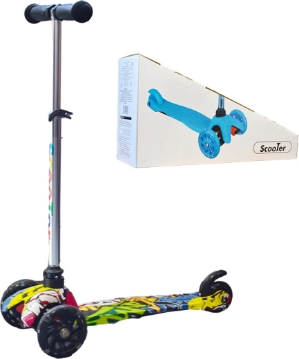 Dječinski trokolni romobil Graffiti sa svjetlećim kotačem