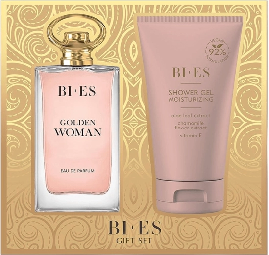 Poklon set za žene BI-ES Golden Woman – parfemska voda 90 ml + gel za tuširanje 150 ml