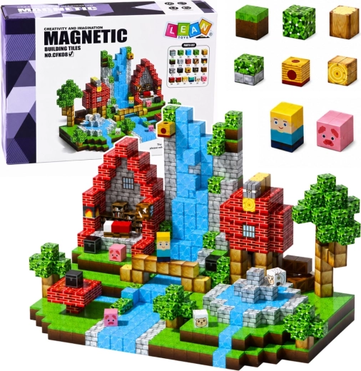 Magnetne kocke – pikselirani fantasy svijet šume i vodopada 3D (100 dijelova)