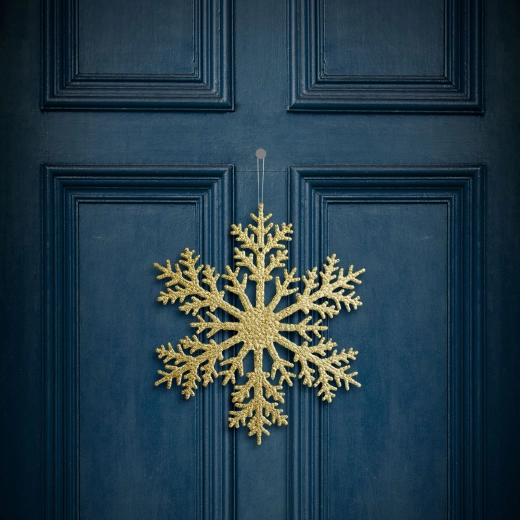Christmas Hanging Decoration Snowflake Gold 31 cm