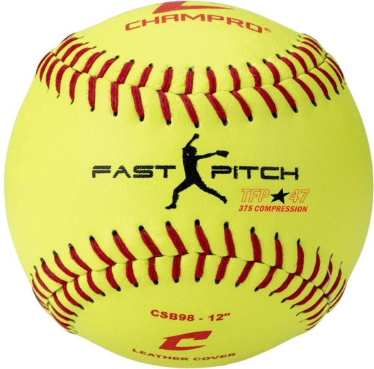 CHAMPRO 12" fastpitch softball ball yellow leather - 1 piece