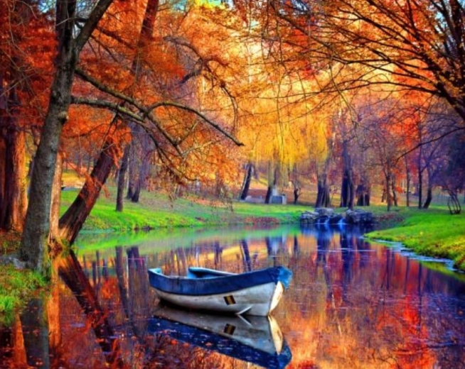 Dijamantno slikanje Napušteni čamac 30 × 40 cm