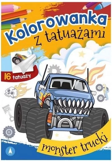 Mototattoo Monster Trucks – Coloring Book and Washable Tattoos