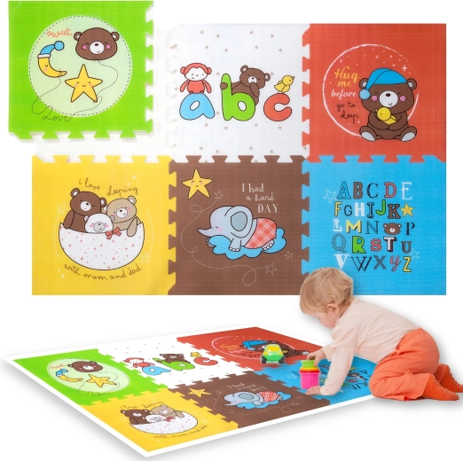 Humbi pjenasta puzzle podloga XXL životinje i slovka 6 dijelova 165 × 112 × 1,5 cm