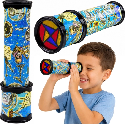 Dječji rotirajući kaleidoskop sa šarenim uzorcima, plavi 21 × 5,5 cm - 1 komad