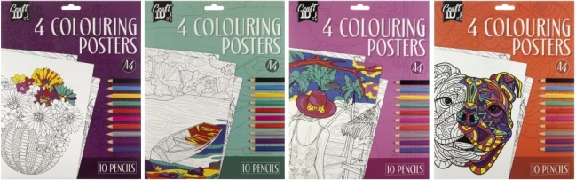 Set plakata za bojanje Craft ID s bojicama