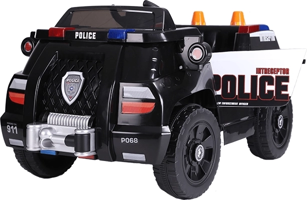 Dječji električni policijski autić JiaJia Cars, crni, 12 V 4 Ah