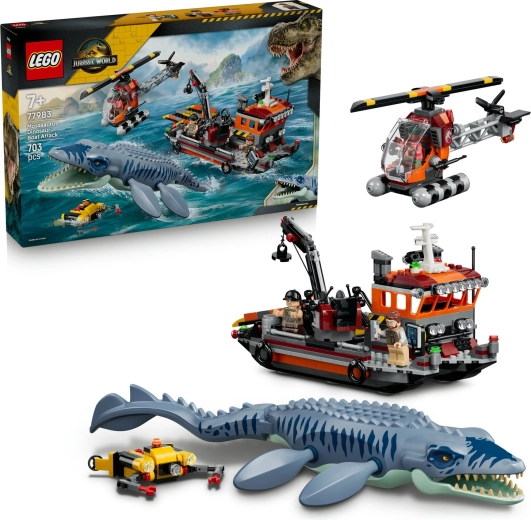LEGO Jurassic World napad mosasaura na brod