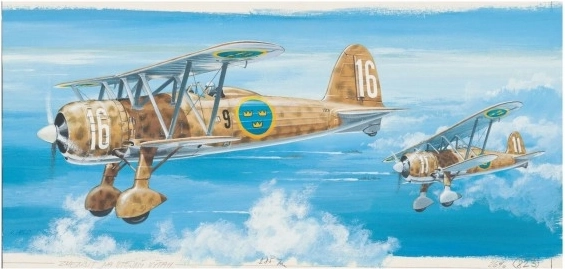 Model Fiat C.R. 42 FALCO 20,9x24,1 cm u kutiji 31x13,5x3,5 cm