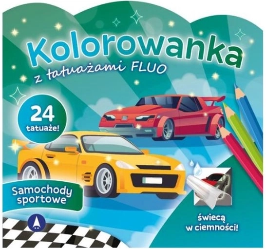 Bojanka s fluorescentnim tetovažama – sportski automobili