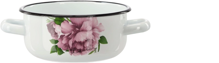 Emajlirani lonac 1,5 l s ručkama Laura božur, 16 cm