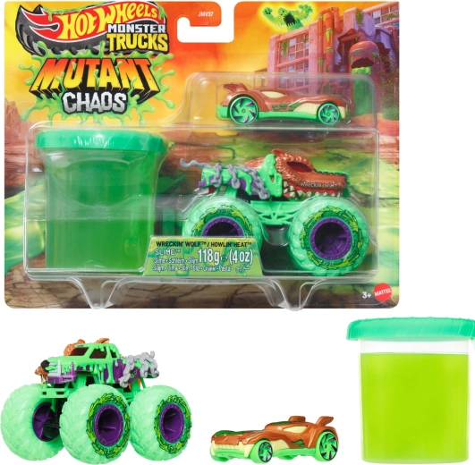 Hot Wheels monster truck Mutant chaos s 2 vozila i sluzom - 1 komad