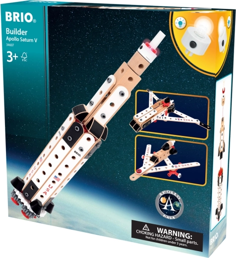 Konstruktorski set BRIO Builder NASA Apollo Saturn V – raketa i kreativni set
